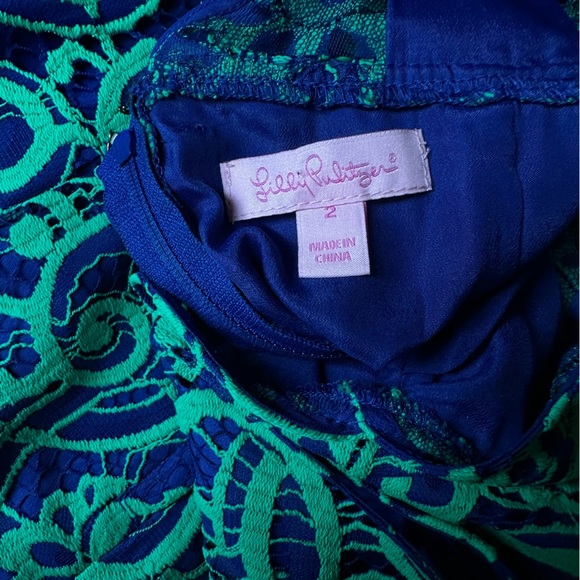 Lilly Pulitzer Rosaline Dress About Face Lace dress Size 2. Teal lace - Picture 8 of 8